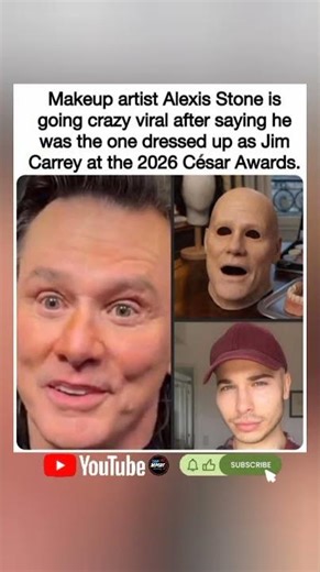 🎭💥That"Jim Carrey Lookalike" at the 2026 César Awards?It Was Makeup Artist Alexis Stone.#fyp #shorts