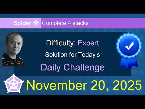 Microsoft Solitaire Collection: Spider - Expert - November 20, 2025