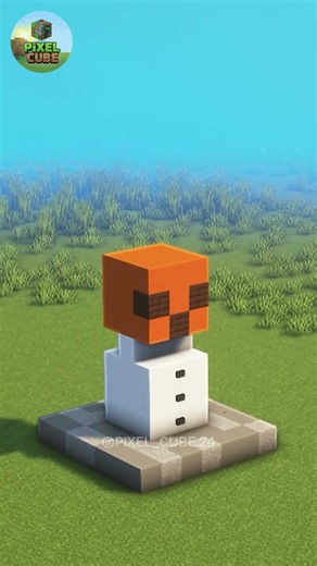 ⛏️ Minecraft Tutorial Cute Snow Golem Statue #minecraftshorts #minecraftbuilding #minecrafttutorial