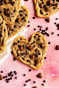 Heart Shaped Chocolate Chip Cookies