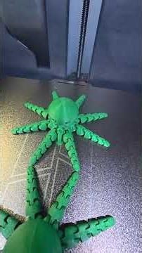 First time trying adaptive layer height. some first layer issues. articulated octopus. #3dprinting