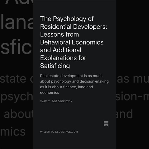 What Drives Residential Property Developers? | Real Estate Psychology #realestate