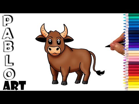 How to draw Bull cartoon | Learn to Draw step by step