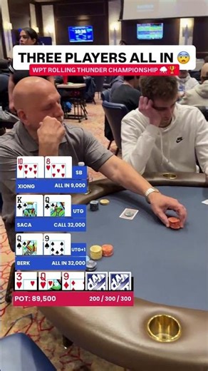 ACTION FLOP at WPT Rolling Thunder Championship 😳 #poker #casino #pokerhands