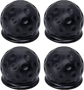 HiSport 4-Pack Universal Trailer Hitch Ball Covers - 2" Rubber Towing Ball Protectors for RV, Truck, Boat, Caravan - Weather-Resistant Dustproof Protective Caps