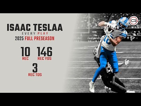 Isaac TeSlaa 2025 Preseason Highlights | Every Target and Catch