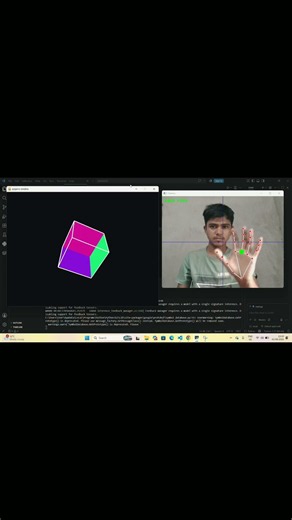 🤯 Control a 3D Cube with Your Hand | Python + OpenCV + MediaPipe #python #ai #opencv #eceprojects