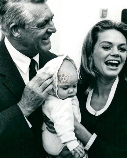 "Circa 1966, Cary Grant and his wife, actress Dyan Cannon, were photographed outside their honeymoon suite at 10050 Cielo Drive in Los Angeles, cradling their newborn daughter, Jennifer Grant." #fblifestyle | History Through Time