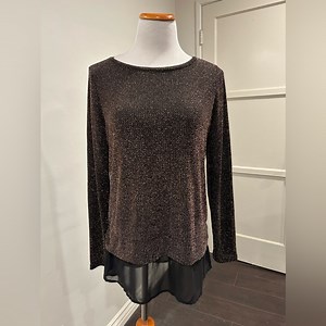 INC Long Sleeved Metallic Top NWT Size M