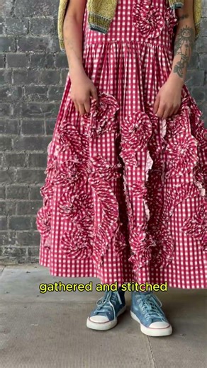 RESTOCK! This is ruffle appliqué - fabric is cut into strips, gathered and stitched down in spirals