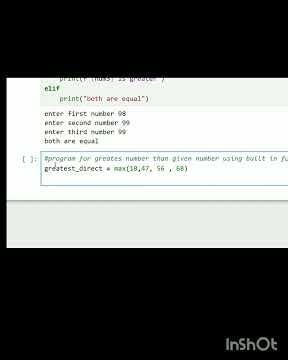 #pythonprogramming To find greatest number in the given numbers using built-in function