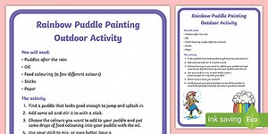 Rainbow Puddle Painting Outdoor Activity
