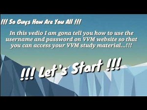 !!! Steps to Login with username and password of VVM account‌ & downloading VVM study material !!!