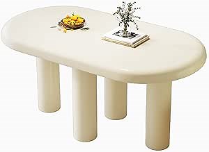 Guyii Cream White Dining Table, Rectangular Kitchen Table, Modern Dining Room Table for Kitchen, Bar, Living Room, Table Only (71 Inch)