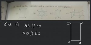 Identify the line segments which are parallel in the following ... | Filo
