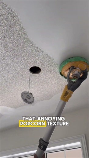 Removing Popcorn Ceiling the Smart Way! 🤯🔨 #diy