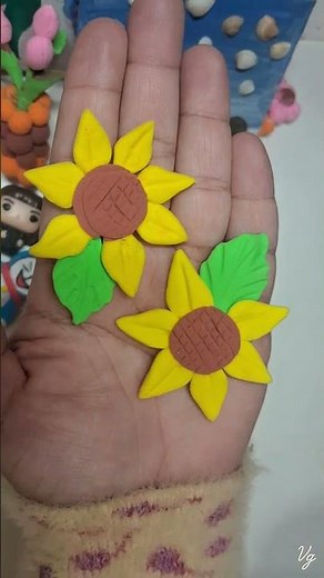 Cute Clay Sunflower 🌻 DIY | Miniature Flower Art | Easy Polymer Clay Tutorial for Beginners#foryou