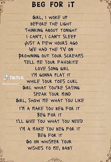#begforit #song #lyrics
