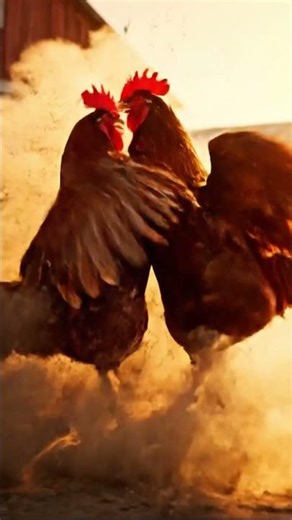 Two Roosters, One Yard 🐓 The Battle No One Expected! #wildlife #animals