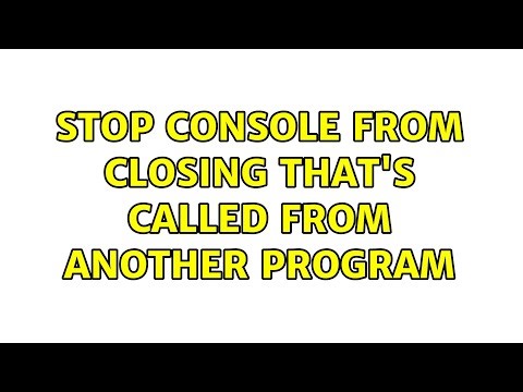Stop console from closing that's called from another program