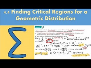 4.4 Finding Critical Regions for a Geometric Distribution (FS1 - Chapter 4: Hypothesis testing)