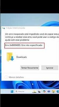 Erro 0x80004005 ao copiar arquivos ✅Resolvido #arquivos #windows11 #canaldoadriano
