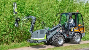 Maintain hedges and trees in narrow areas with our Scorpion 330 Basic Front boom mower. The machine is specially developed for mounting on skid steer loaders and implement carriers. | GreenTec | Facebook