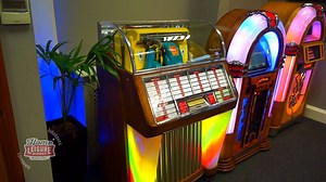 This beautiful Seeburg M100C Vinyl Jukebox has recently showed up in our showroom and it's amazing! Check out our video on it! Want to learn more? Click here - https://goo.gl/jXXoB6 | Home Leisure Direct | Facebook