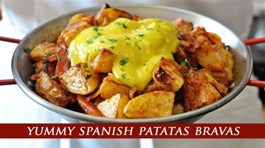 Country-style patatas bravas with peppers, onions & aioli | Easy Spanish tapas
