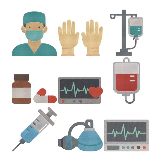 Medical Element Embroidery Design, Nurse Doctor Healthcare Machine Embroidery File, Instant Download - Etsy