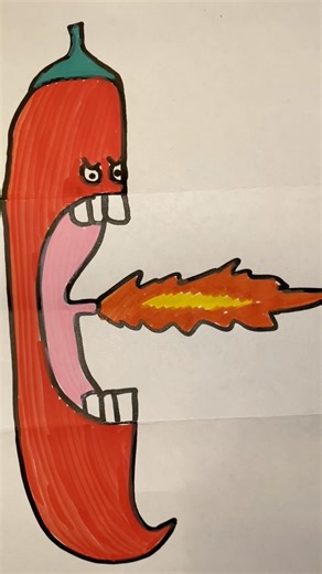 Let’s draw a Chili pepper together 🌶️ #chili #coloring #emoji #christmas #easydrawing
