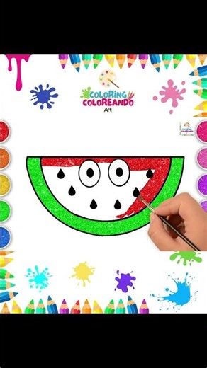 🍉 Draw & Color a Watermelon! | Fun Coloring for Kids 🎨 Learn Colors & Fun Facts