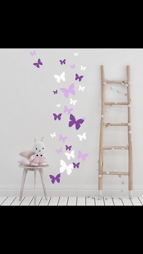 ✨🦋Our butterfly stickers can brighten up any room! Get creative with them 🦋✨ #decor #kidsroomideas #roominspo #momtok #fyp #butterfly