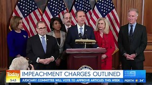 A big development this morning in the impeachment probe against President Donald Trump, as Democrats formally unveil the charges against him. #9News | http://9News.com.au | 9 News