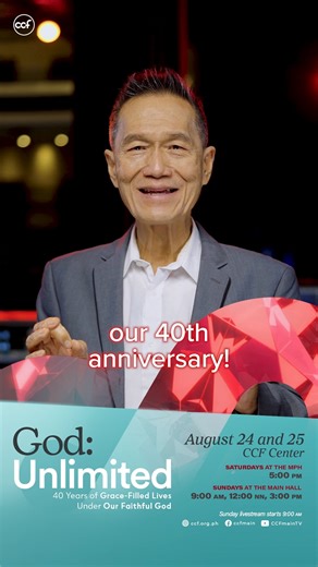 192K views · 5.9K reactions | Join us in celebrating 40 years of God's faithfulness!  Invite your family and friends to be part of this celebration! Celebrate with us onsite at the CCF Center or at a satellite near you. You may also livestream with us on YouTube and Facebook, starting at 9AM here: https://youtube.com/live/uoTxjch0FkU Joining us online? Don't miss our special pre-service fellowship starting 8:30am! | Christ's Commission Fellowship | Facebook