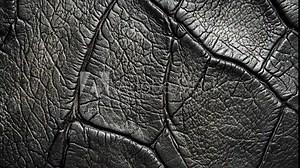 Exploring the intricate textures and patterns of black leather materials in a close-up setting