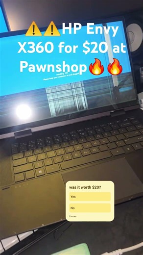 Paid $20 for this HP Envy x360…Did I win or did I just buy e-waste? 💀#PawnShopFind #TechFail
