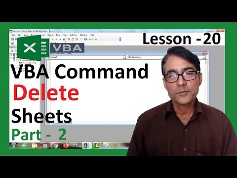 Delete sheet with Excel VBA Code | Excel VBA lesson-20 | VBA command in excel VBA