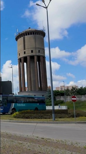 Old locomotive and water tower in Tczew