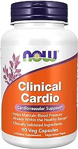 NOW Foods Supplements, Clinical Cardio, Cardiovascular Support*, Helps Maintain Blood Pressure Already Within the Healthy Range*, Clinically Validated Ingredients, 90 Veg Capsules