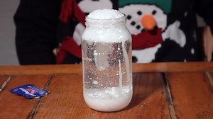 🌨️ Will it snow this Christmas? You can stop wondering... as Claire shows you how to make your own snow storm in a jar. 🌨️ You'll need: baby oil, acrylic white paint, water and Alka Seltzer tablets. | National Space Centre