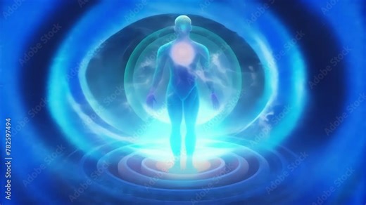 A holographic figure constantly morphing and shifting mirroring the AIs fluid and everevolving sense of consciousness and identity.