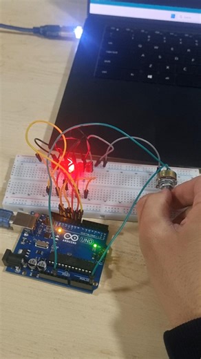 Arduino control 5 LED control by potentiometer #arduino #arduinoproject #education #arduinotutorial
