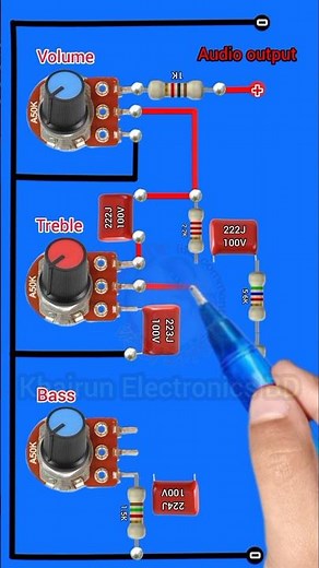 Powerful amplifier Volume control circuit diagram #khairunelectronicsbd #shortsfeed #foryou