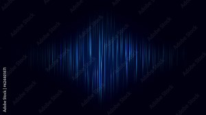 Visualization of the audio spectrum on a dark background. 4k video