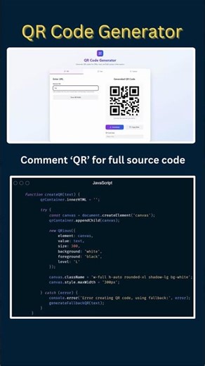 QR Code Generator Web App 📱 | HTML CSS JavaScript Project #Shorts