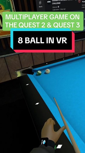8 BALL POOL IN VR! Multiplayer game on the quest 2 and quest 3!! #vr #virtualreality #quest2 #quest3 #metaquest #vrpool #8ball #8ballpool #vrsports #fyp