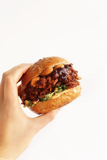 BBQ Jackfruit Sandwiches with Avocado Slaw