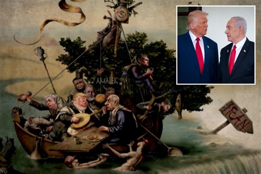 Politico yanks antisemitic cartoon of blood-covered Trump and Netanyahu
