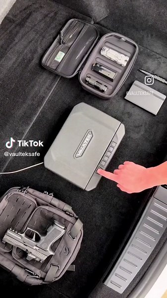 #007 secure with steel cable lock with optional biometrics. #vaulteksafe 20 Series 🤯